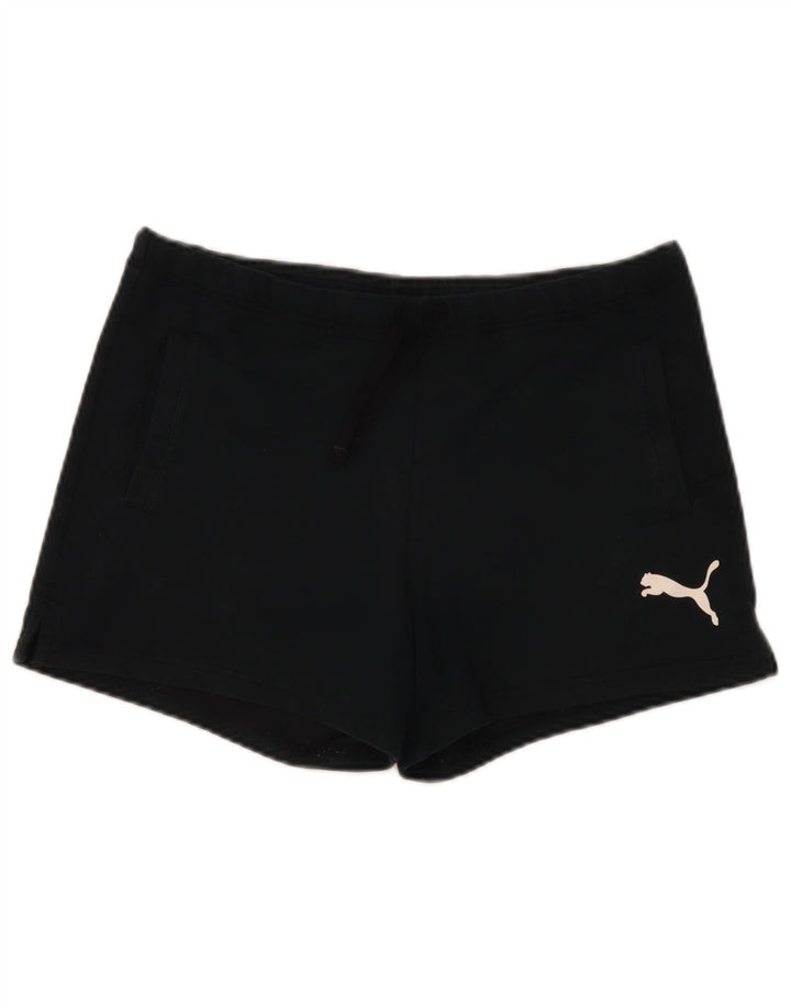 Shorts esportivos gráficos femininos Puma UK 8 pequenos pretos