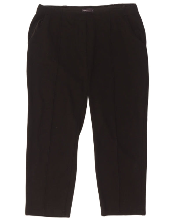 Calça feminina cortada reta Marks & Spencer Reino Unido 14 grande W33 L25 preta