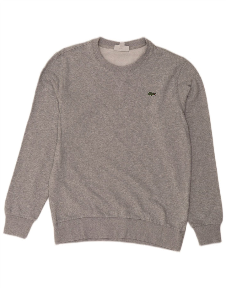 Lacoste moletom masculino tamanho 41 grande algodão cinza