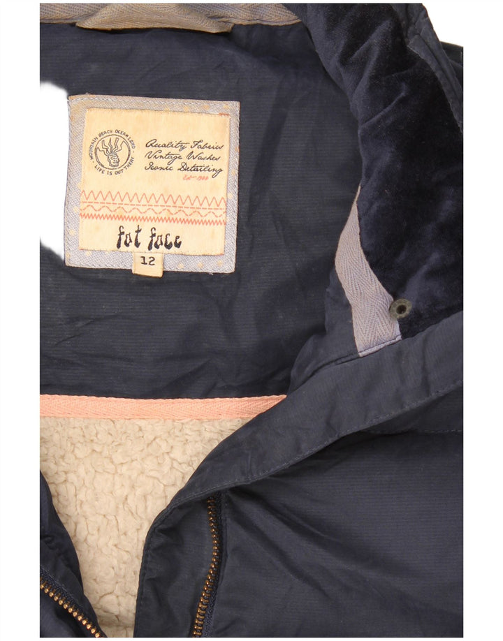 Colete acolchoado Sherpa feminino Fat Face UK 12 poliéster azul marinho médio