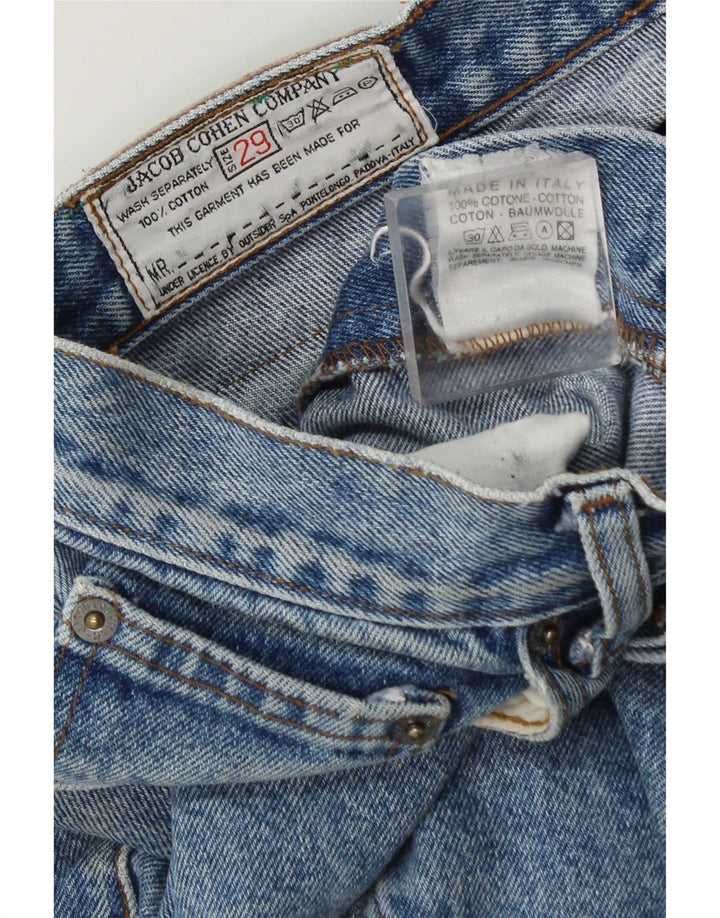 Jeans cônicos femininos Jacob Cohen W29 L28 algodão azul