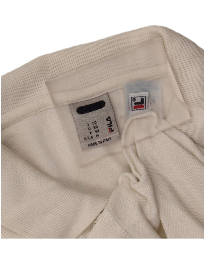Camisa polo masculina Fila IT 50 médio algodão branco