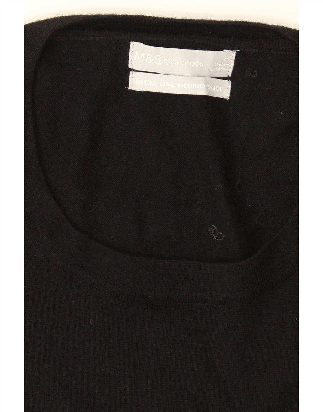 Suéter feminino MARKS & SPENCER com gola redonda UK 24 4XL preto