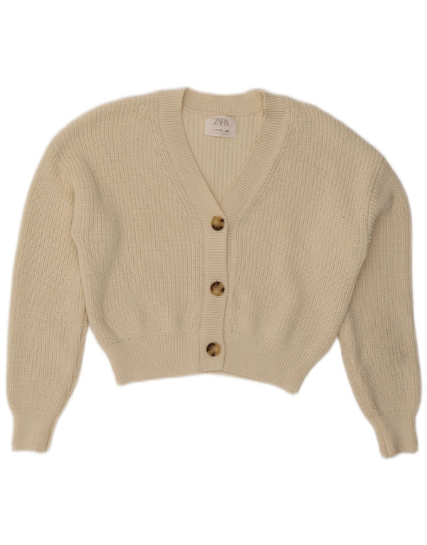Suéter Zara Girls Crop Cardigan 13-14 anos Branco