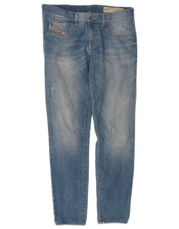 Diesel feminino Livier-tornozelo cintura baixa super slim jegging jeans W28 L27 azul