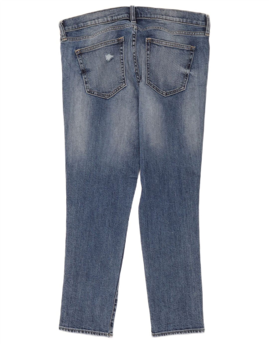 Jeans feminino Gap Girlfriend Distressed Slim W28 L26 Azul Algodão