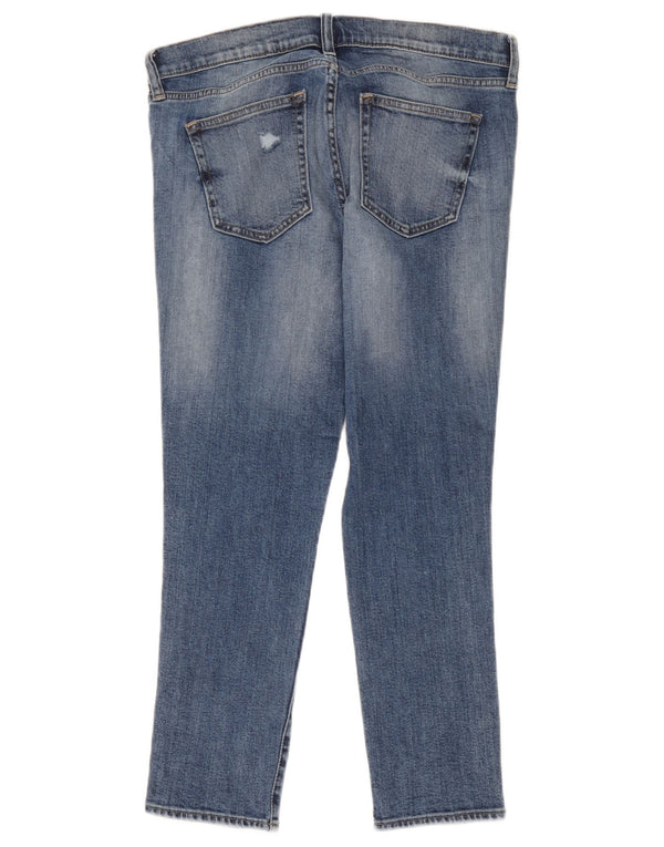Jeans feminino Gap Girlfriend Distressed Slim W28 L26 Azul Algodão