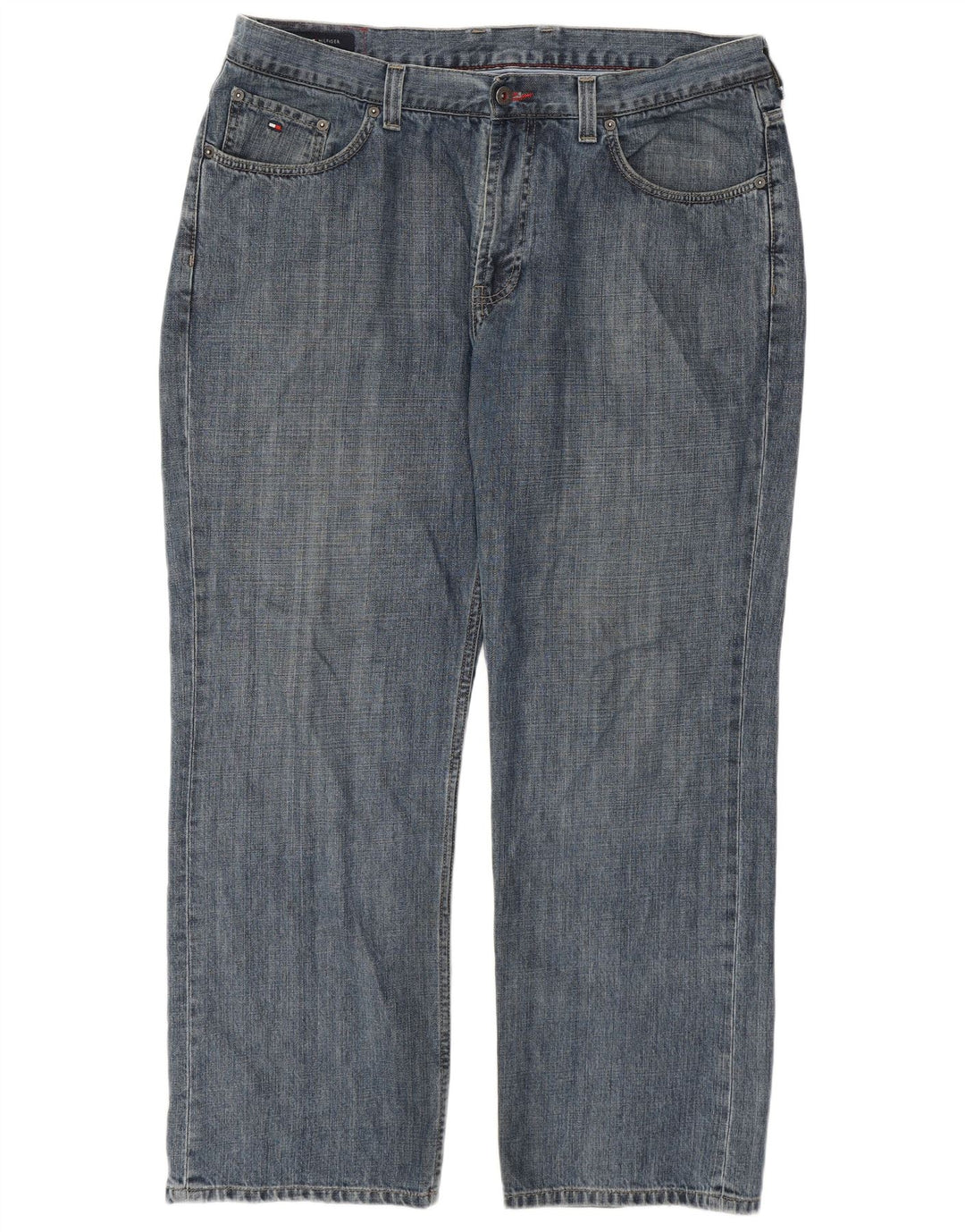 TOMMY HILFIGER Jeans reto masculino W38 L30 algodão azul