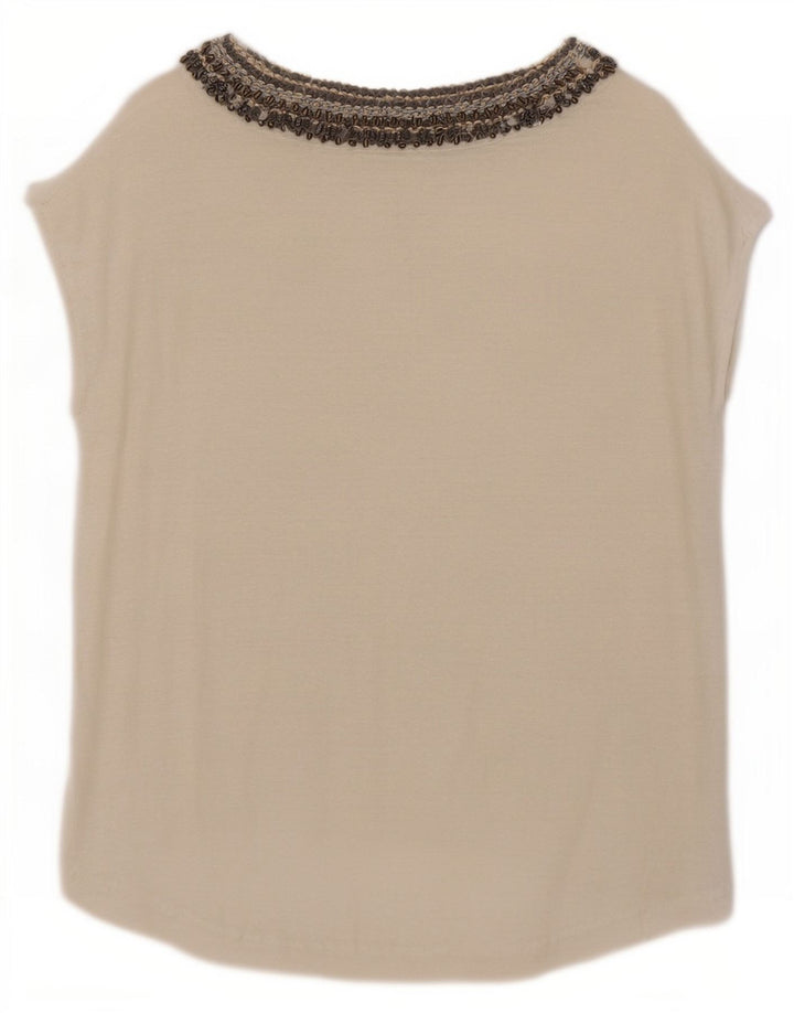 Zara blusa feminina oversized top UK 10 pequena branca