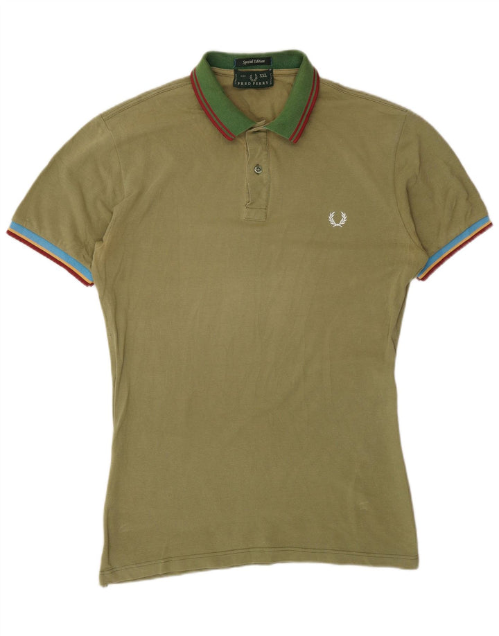 Camisa polo masculina FRED PERRY 15-16 anos 2XL cáqui