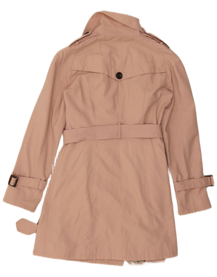 Trench Coat feminino Marks & Spencer Reino Unido 10 pequeno algodão rosa