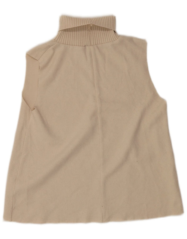 Regata feminina Zara com gola redonda e colete UK 14 médio off white poliéster