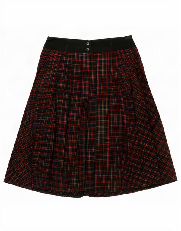 Saia vintage feminina linha A IT 42 médio W26 xadrez verde