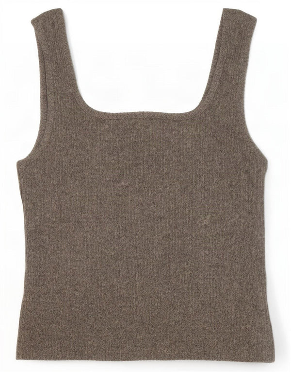 Topshop Feminino Crop Knit Cami Top UK 12 Cinza Médio