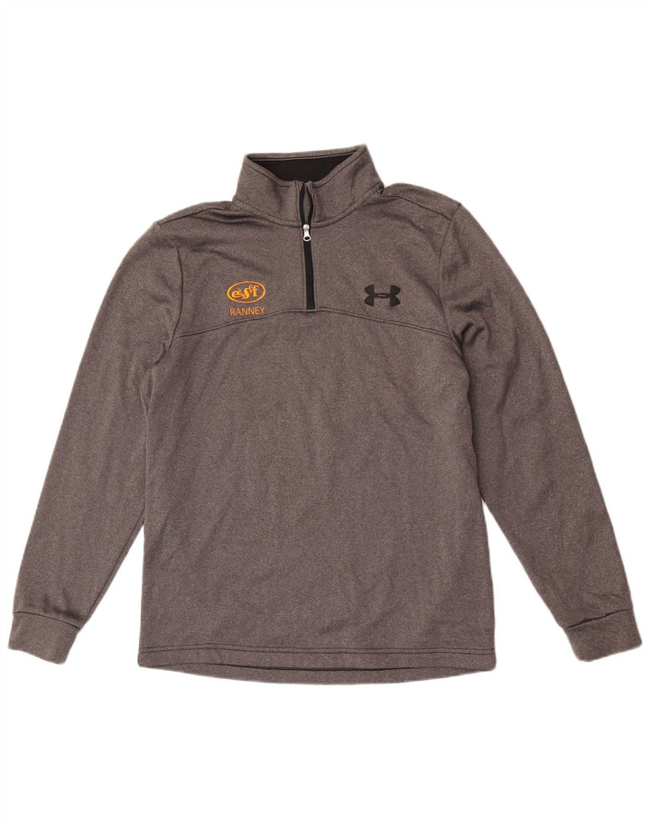 Under Armour Masculino Cold Gear Zip Neck Pulôver Treino Top Pequeno Cinza