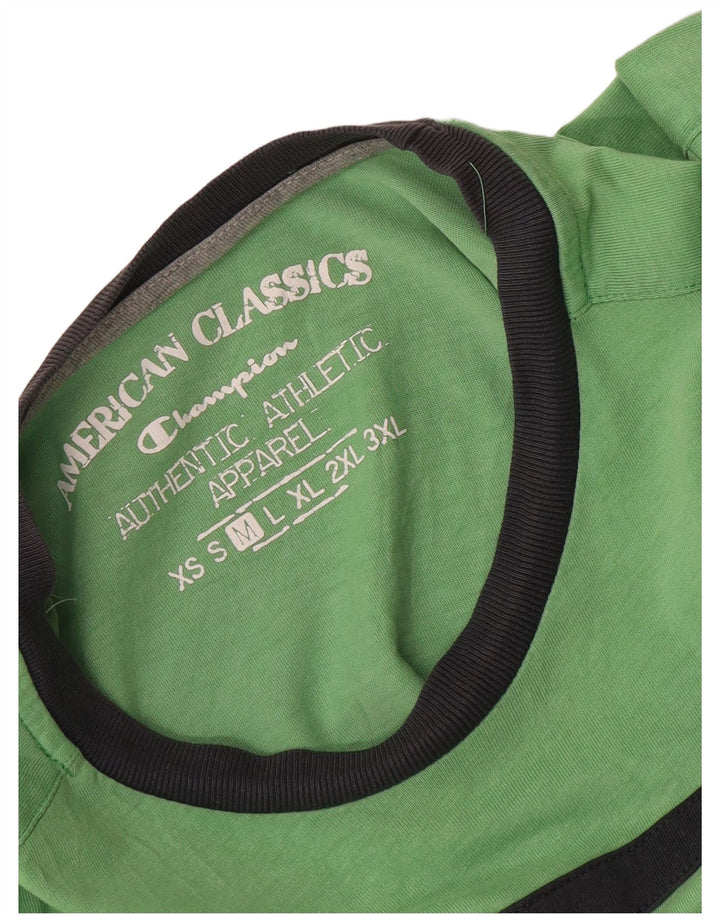 Camiseta masculina Champion Top médio verde colorblock