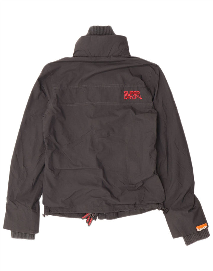 Jaqueta de chuva feminina Superdry Graphic UK 10 pequena cinza nylon