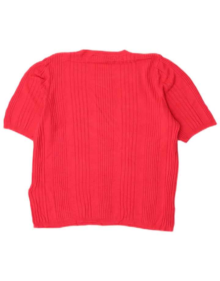 Suéter feminino Marks & Spencer com gola redonda e gola redonda Reino Unido 14 médio rosa