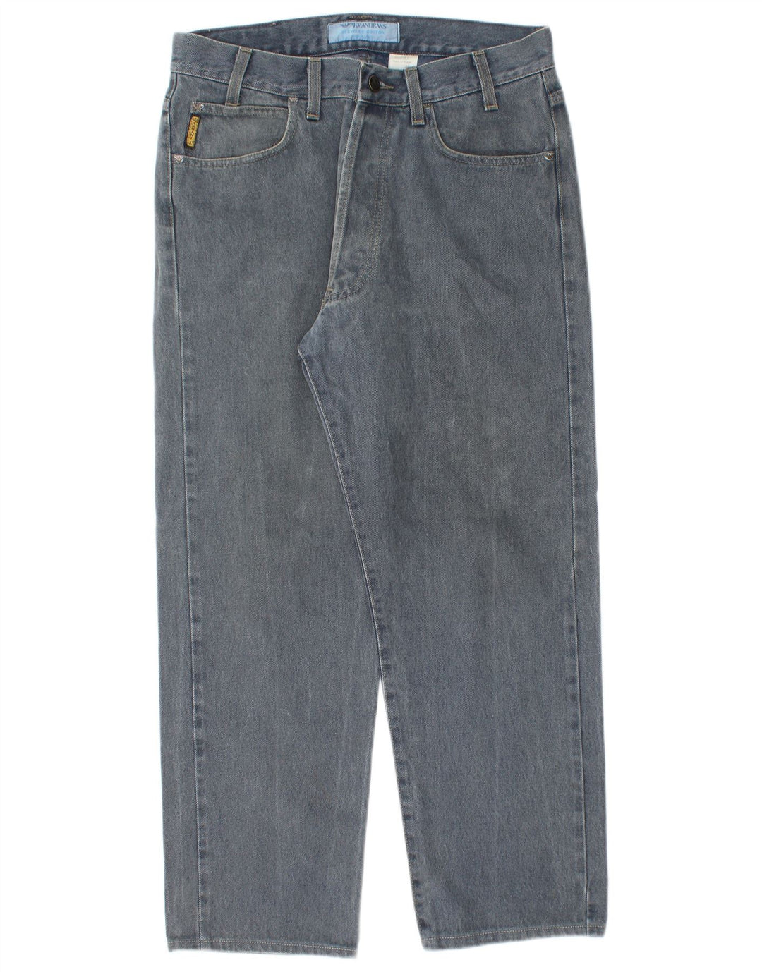 Calça jeans reta masculina Armani W33 L27 algodão azul