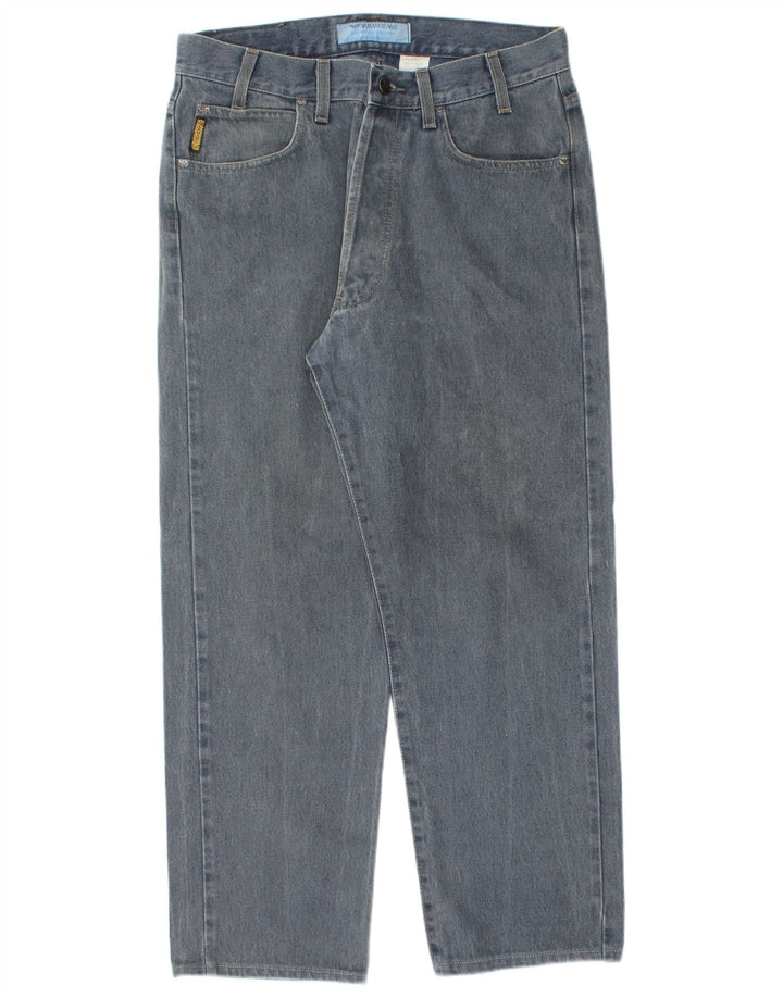 Calça jeans reta masculina Armani W33 L27 algodão azul