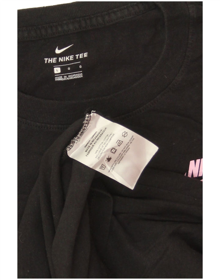 Top feminino Nike de manga comprida UK 16 grande algodão preto