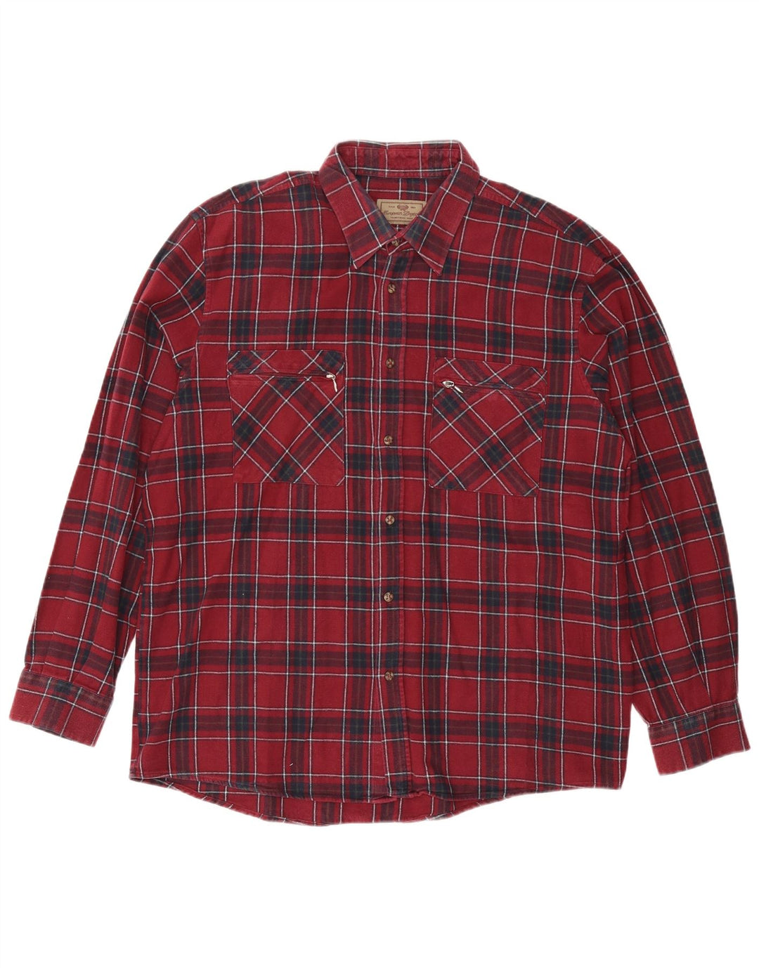 PROJETO EUROPEU Camisa masculina de flanela XL algodão xadrez Borgonha