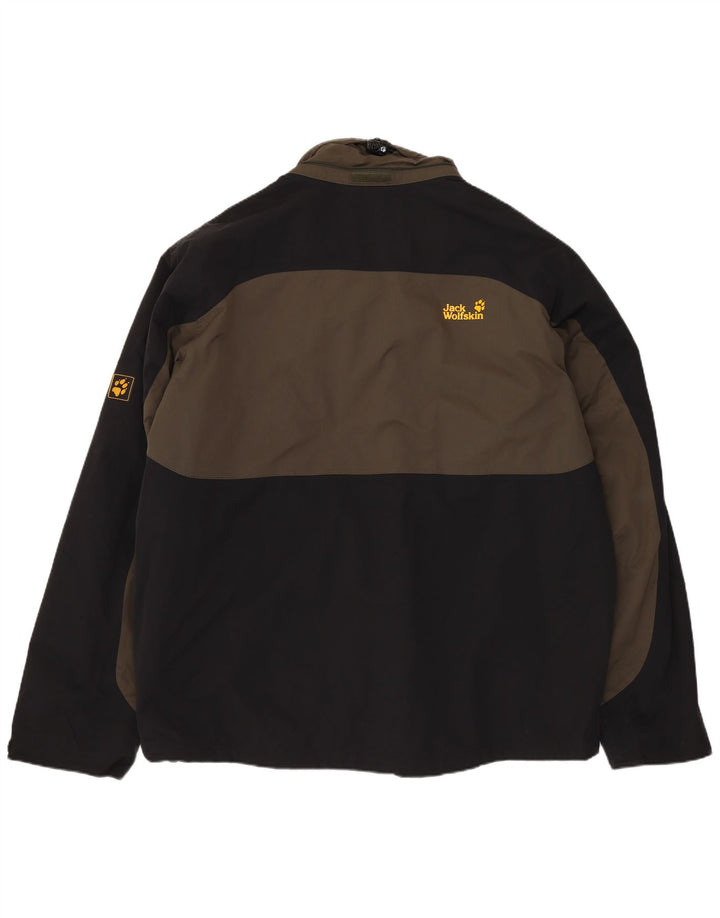 Jaqueta corta-vento masculina JACK WOLFSKIN Reino Unido 40/42 grande bloco colorido azul marinho