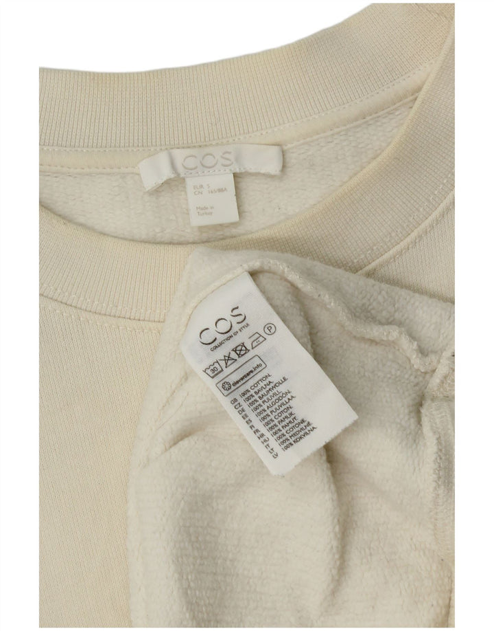 Cos Womens Oversized Sweatshirt Jumper UK 10 Pequeno Algodão Off White