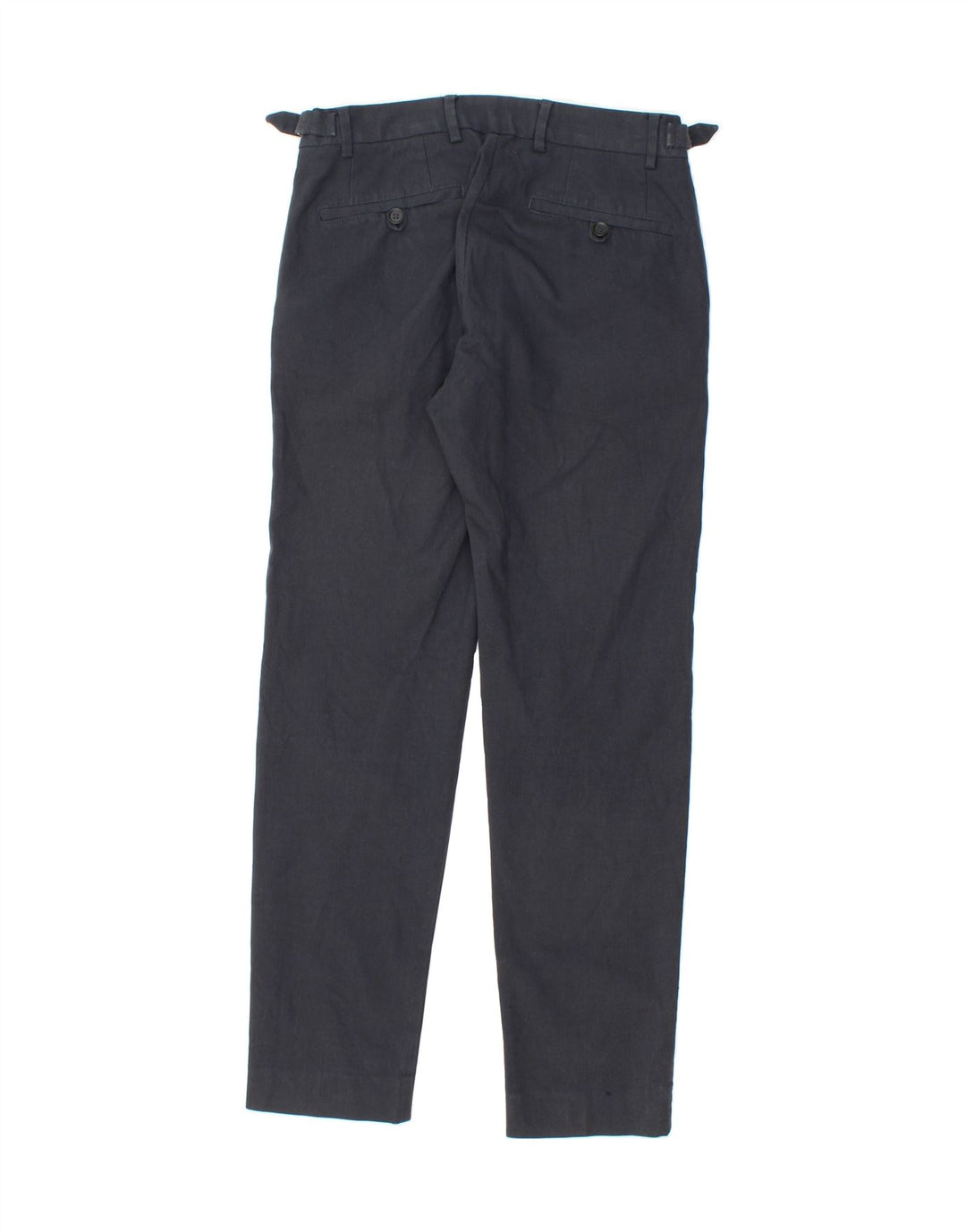 JULES Womens Cropped Straight Cropped Trousers W26 L28  Navy Blue Cotton Vintage Jules and Second-Hand Jules from Messina Hembry 