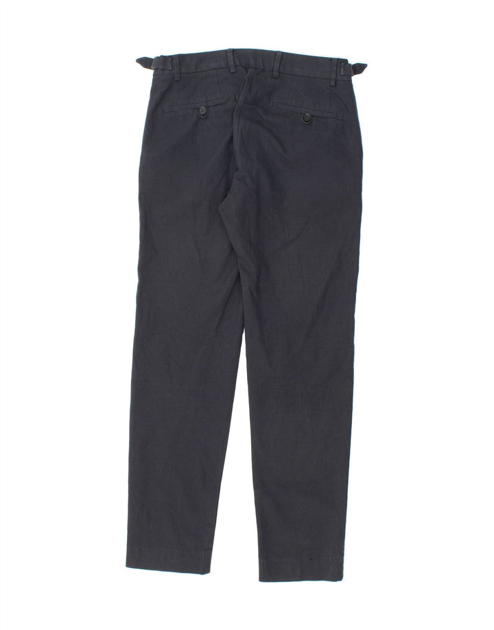 JULES Womens Cropped Straight Cropped Trousers W26 L28  Navy Blue Cotton Vintage Jules and Second-Hand Jules from Messina Hembry 