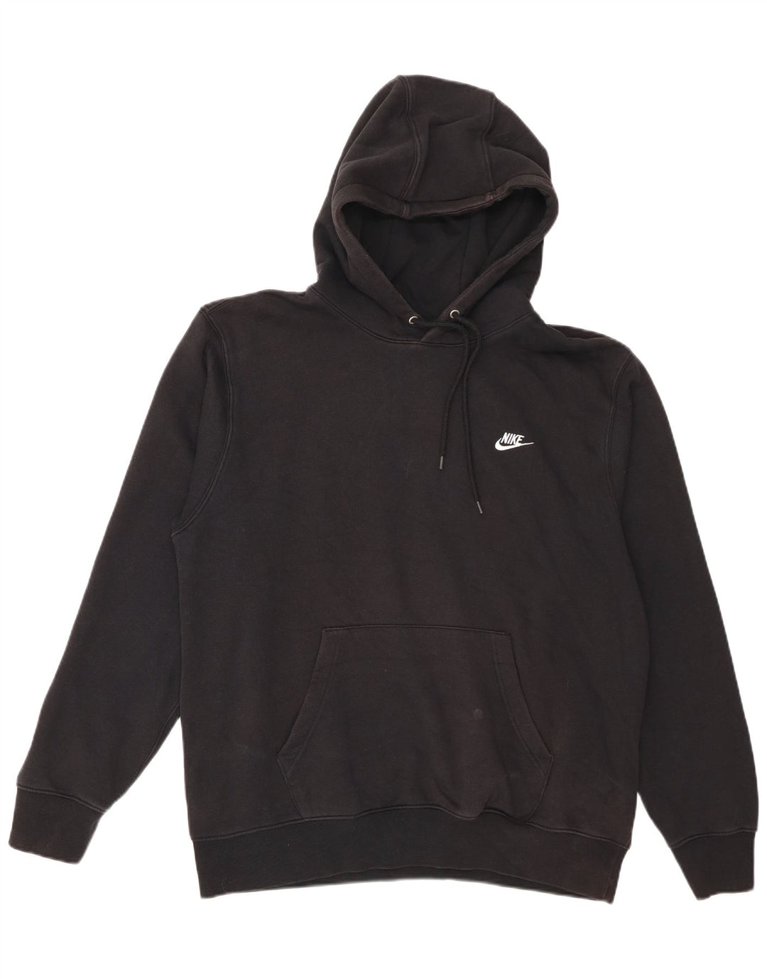 Nike Mens Hoodie Jumper Grande Algodão Preto