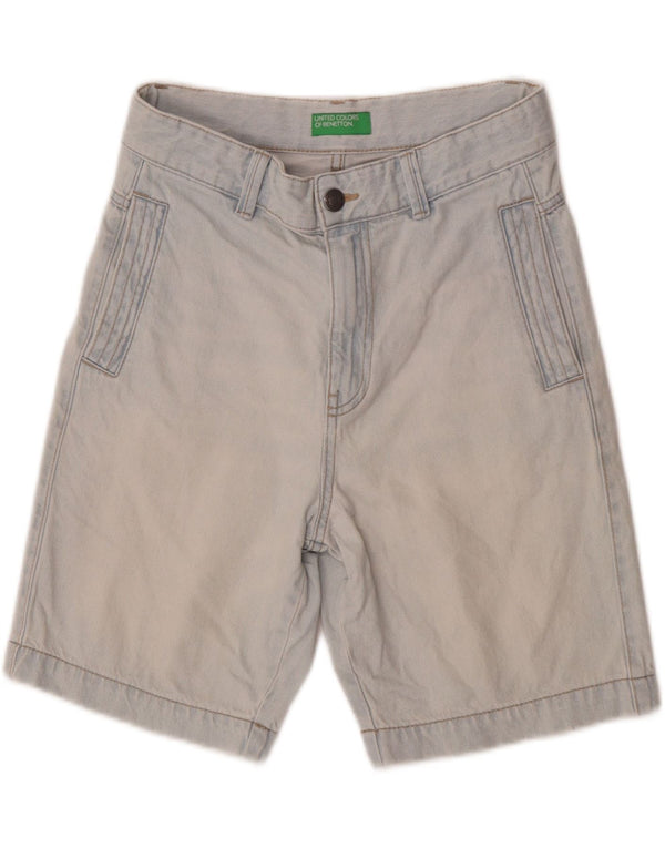 Shorts jeans para meninas Benetton 10-11 anos XL W25 azul algodão