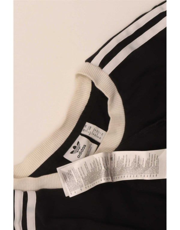 Adidas Mulher Top Manga Longa UK 12 Médio Algodão Preto