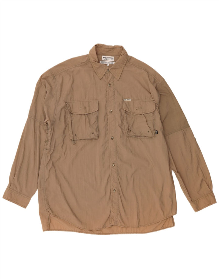 Camisa masculina Columbia XL bege nylon