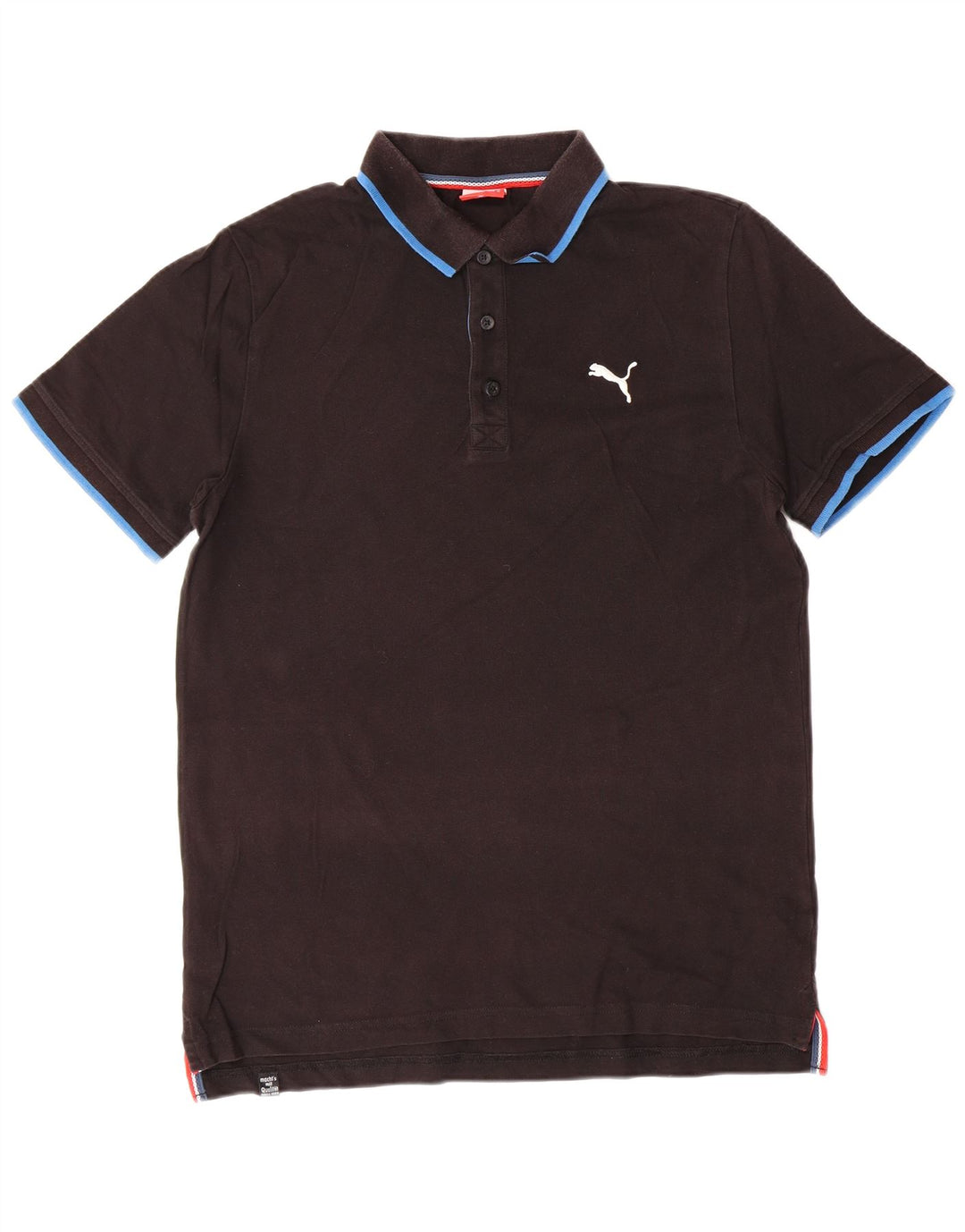 Camisa polo masculina PUMA de algodão preto médio