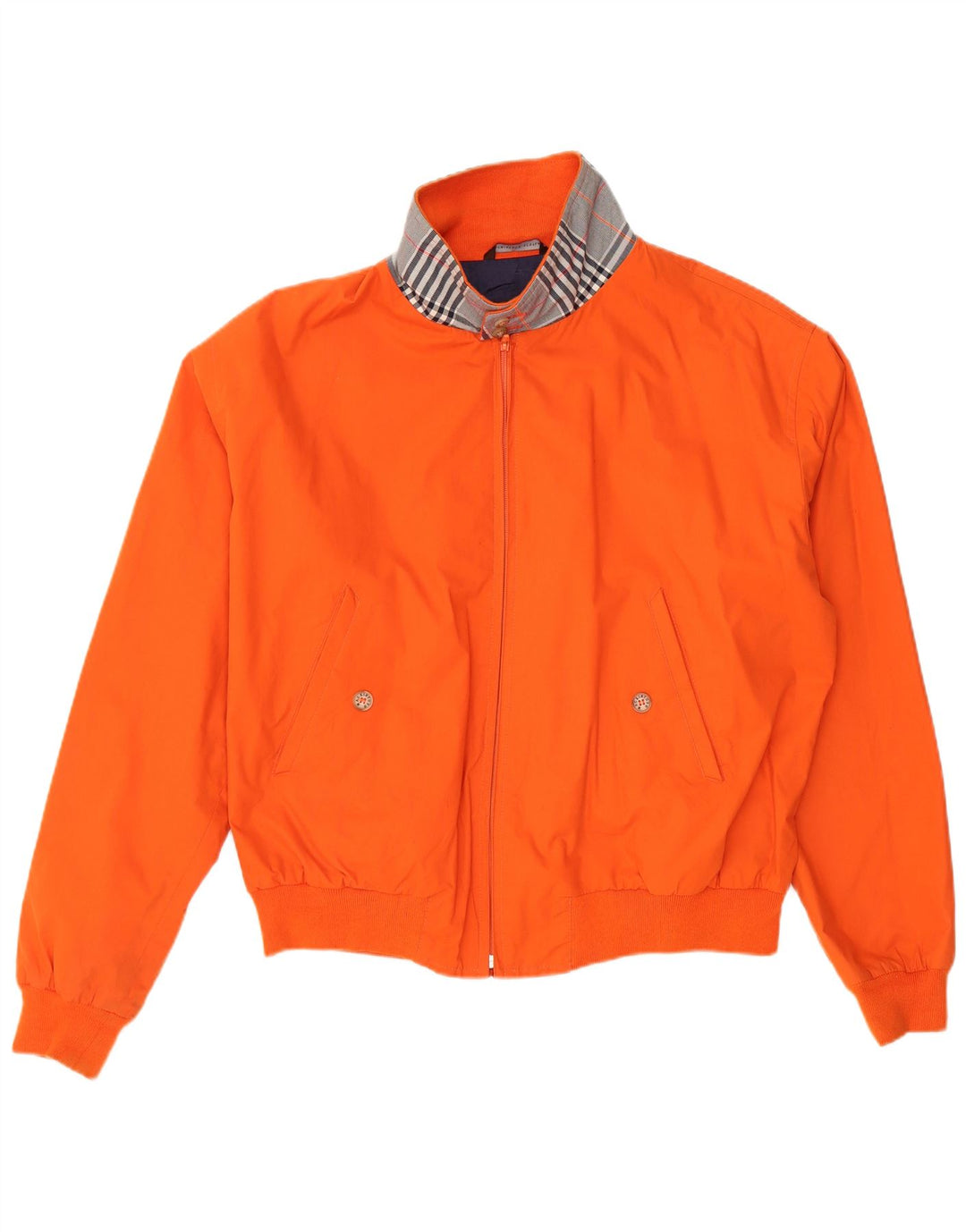Jaqueta bomber masculina MACKINTOSH UK 44 2XL algodão xadrez laranja