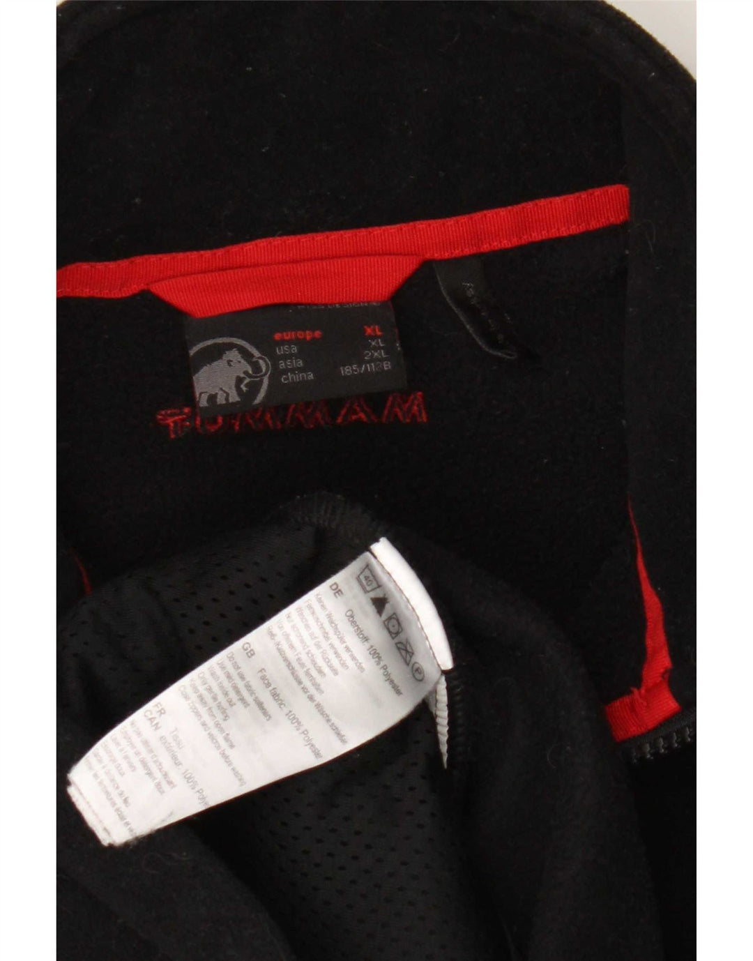 Jaqueta de lã masculina Mammut UK 42 XL poliéster preto