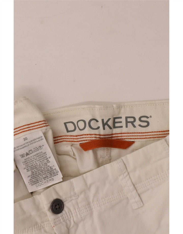 Dockers Mens Chino Shorts Médio W30 Algodão Branco