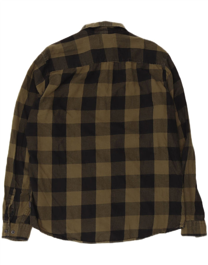Camisa masculina de flanela Jack & Jones XL caqui xadrez algodão