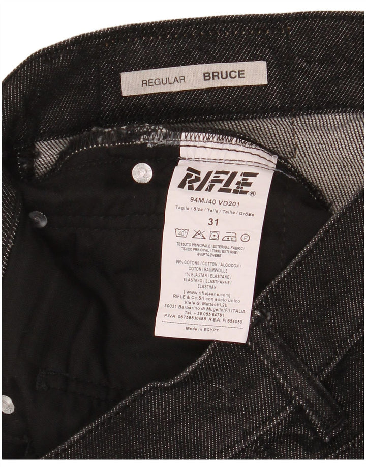RIFLE Feminino Bruce Regular Straight Jeans W31 L32 Algodão Preto
