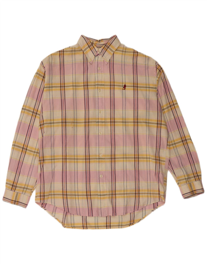 Camisa masculina Marlboro Classics grande algodão xadrez multicolorido