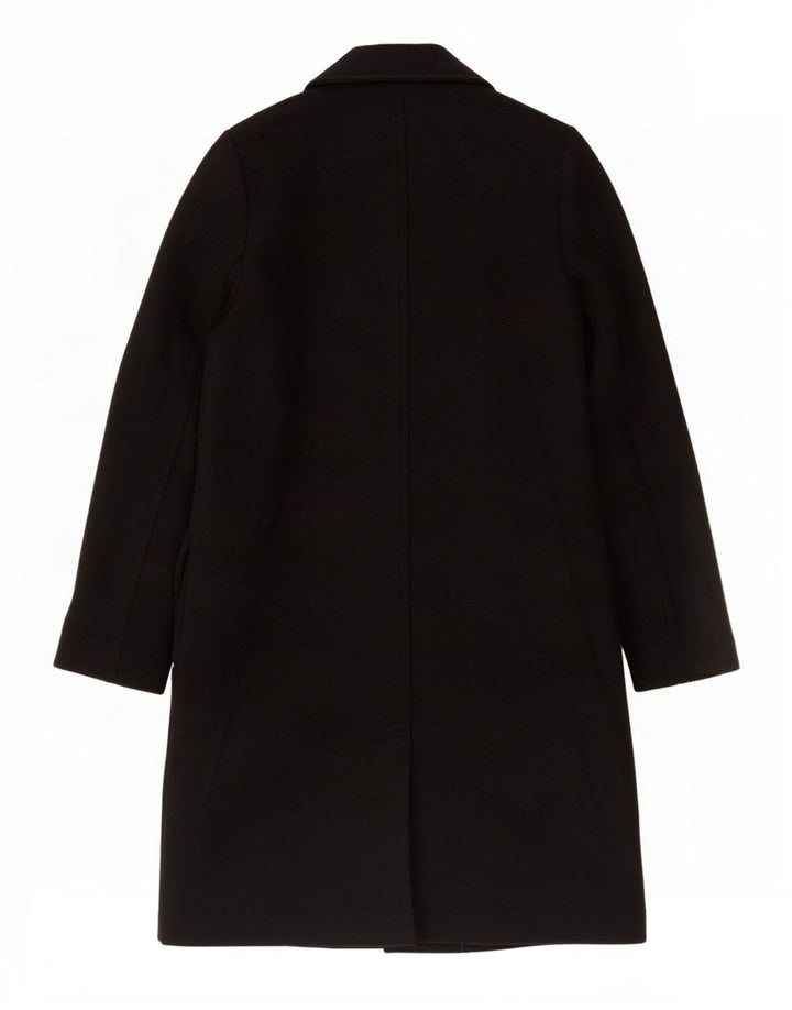 Sobretudo aberto feminino Zara UK 10 pequeno poliéster preto