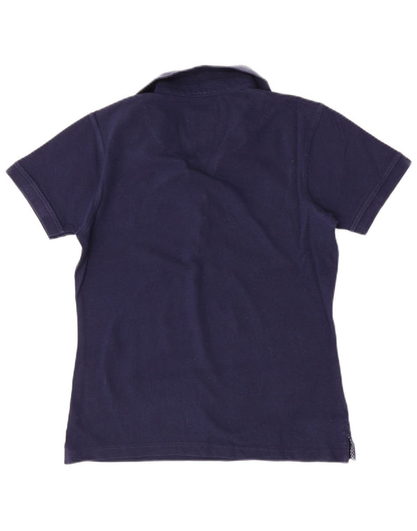 Camisa polo feminina Crew Clothing UK 12 algodão azul marinho médio