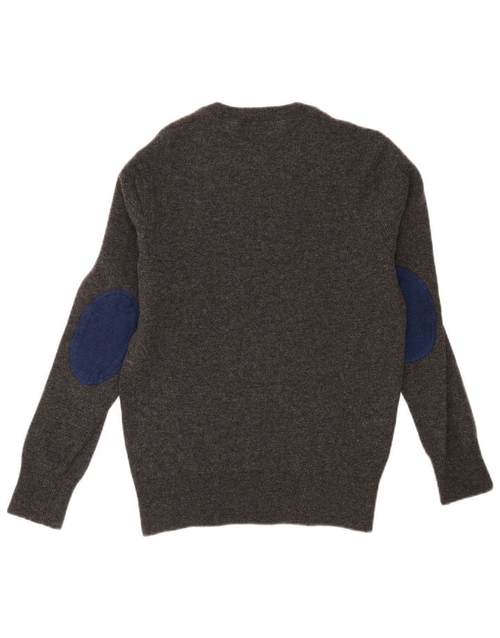 Suéter masculino Tommy Hilfiger com gola redonda e bloco colorido cinza pequeno