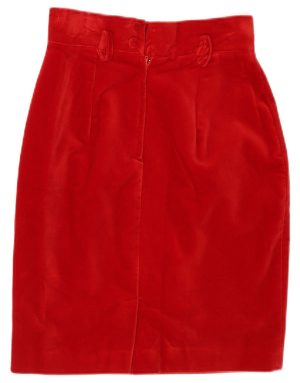 Saia lápis feminina vintage de veludo IT 42 Médio W26 Algodão vermelho