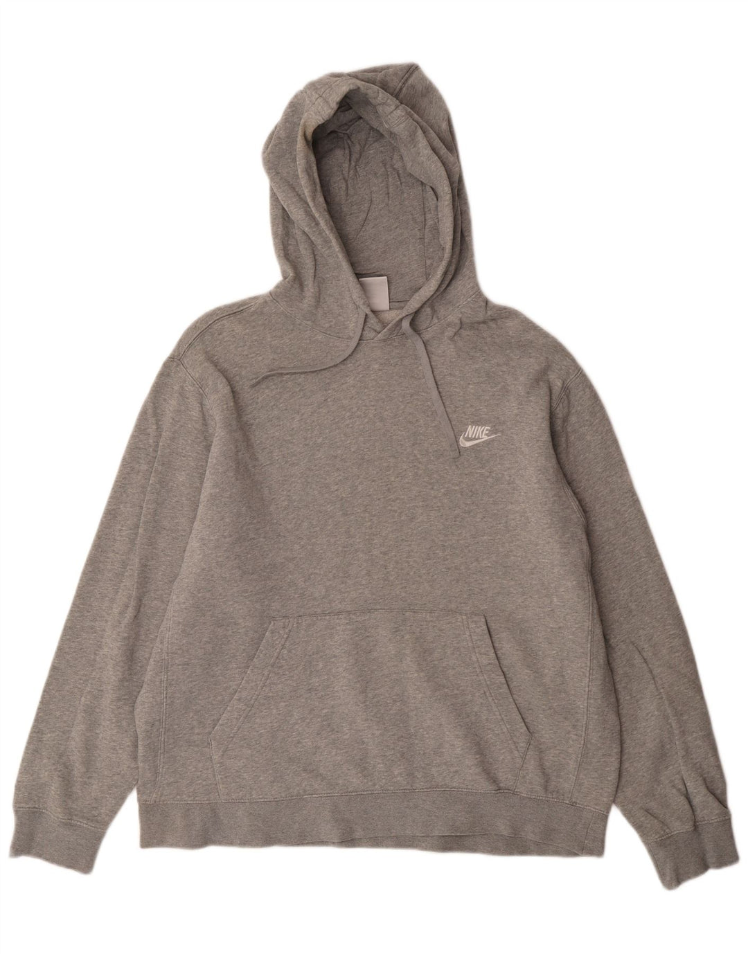 NIKE Mens Hoodie Jumper Grande Cinza Flecked Algodão