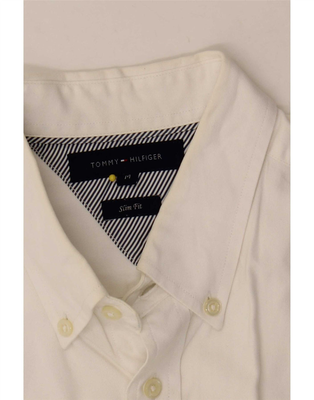 Camisa masculina Tommy Hilfiger Slim Fit média branca