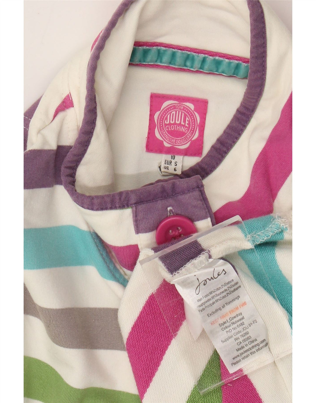 JOULES moletom feminino jumper UK 10 pequeno listrado multicolorido