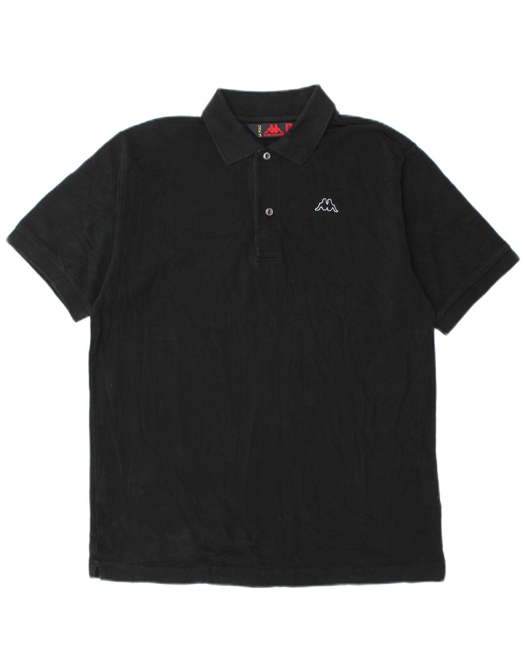 Camisa polo masculina Kappa de algodão preto médio