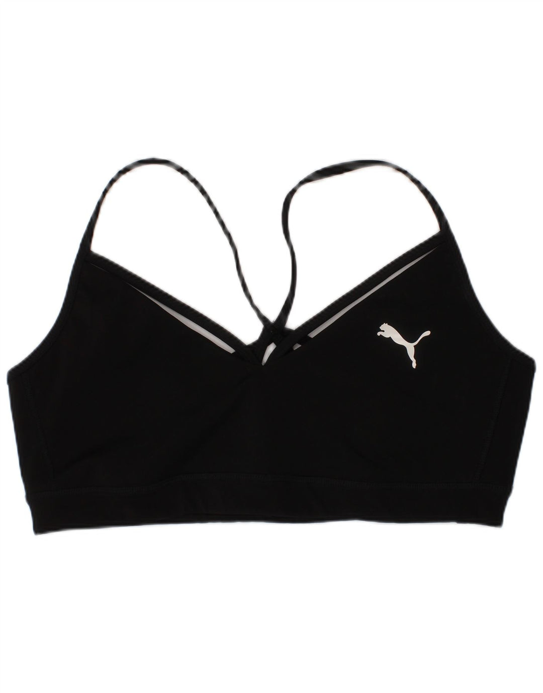 Sutiã esportivo feminino Puma grande esportivo preto de poliéster